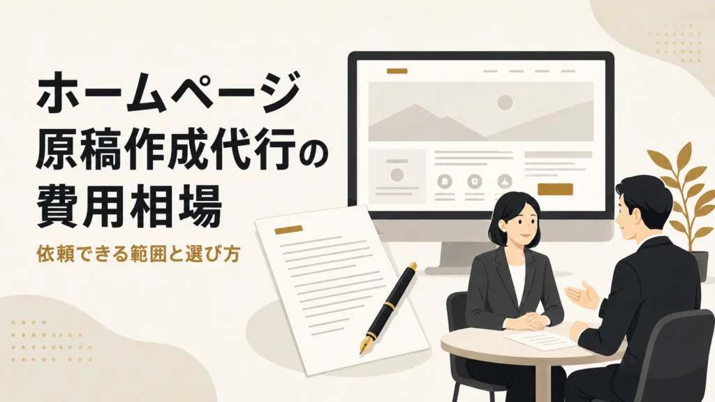 ホームページ原稿作成代行の費用相場は？依頼できる範囲と選び方
